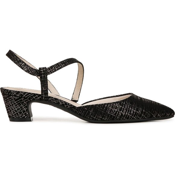 LifeStride Womens Gunmetal Polyurethane Pointed Closed Toe Minimalist Pump - Picture 6 of 9